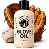 Rhino Wax Baseball Glove Oil Conditioner - for Glove Oil Break in Kit | Baseball glove conditioner break in aid, softball glove conditioner oil, softens stiff leather, restores and protects gloves