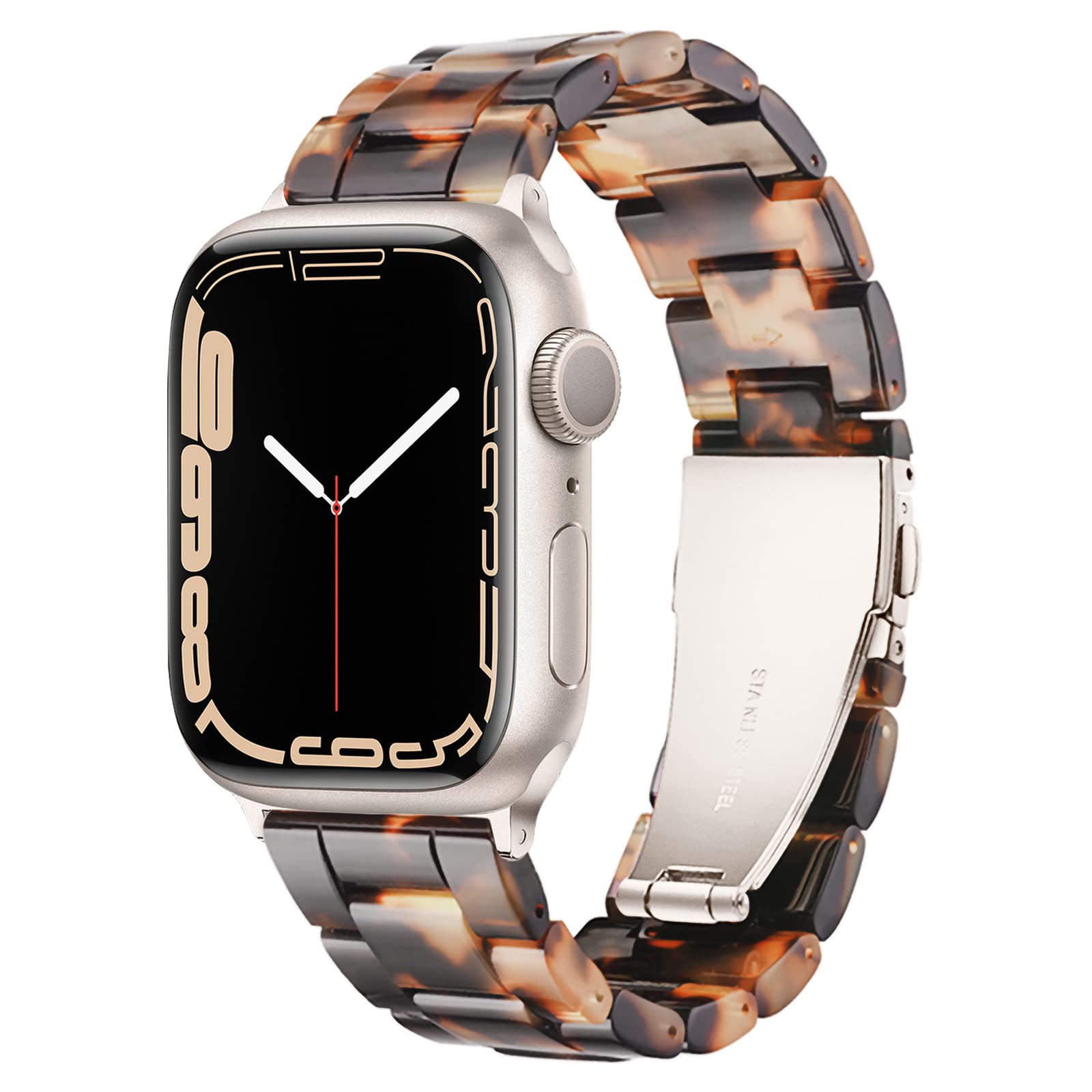 Photo 1 of Light Apple Watch Band-Fashion Resin band 38mm/40mm/41mm/42mm(Series 10),iWacth Bands,Apple Watch Bands for Women,Compatible with iWatch Bands for Women Series SE10 9 8 7 6 5 4 3 2 1 Ultra 2 1-Tortoise Stone