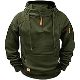 AQAYL Hoodies for Men Quarter Zip Tactical Hoodie Long Sleeve Hooded Sweatshirt Fleece Pullover Athletic Hoodies with Pockets