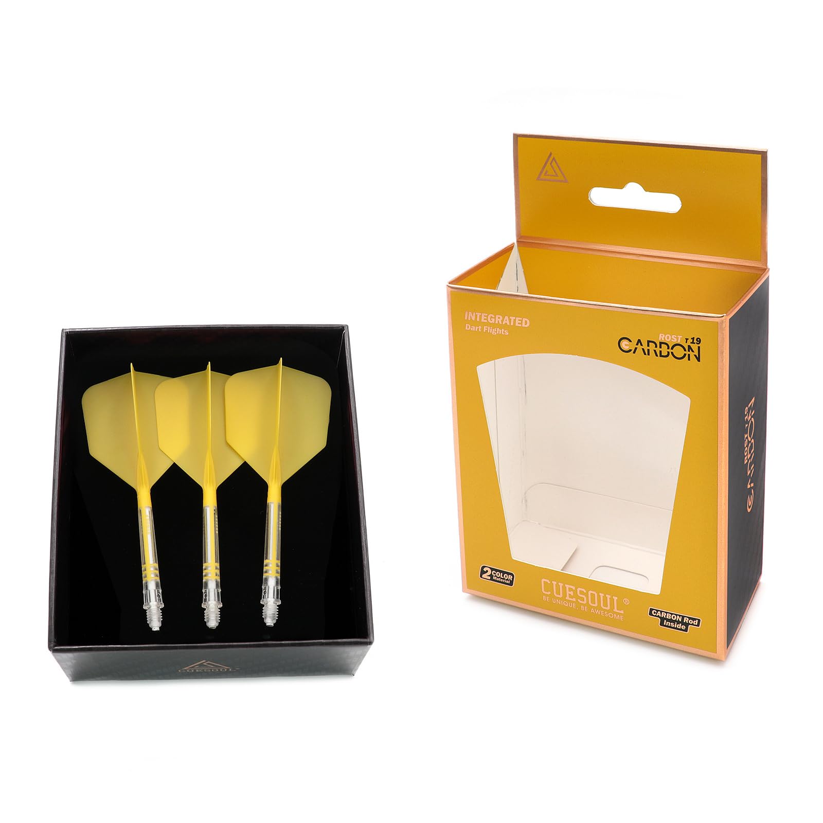 CUESOUL ROST T19 Carbon Integrated Dart Shaft and Flight Big Wing Shape,Set of 3 — image 1