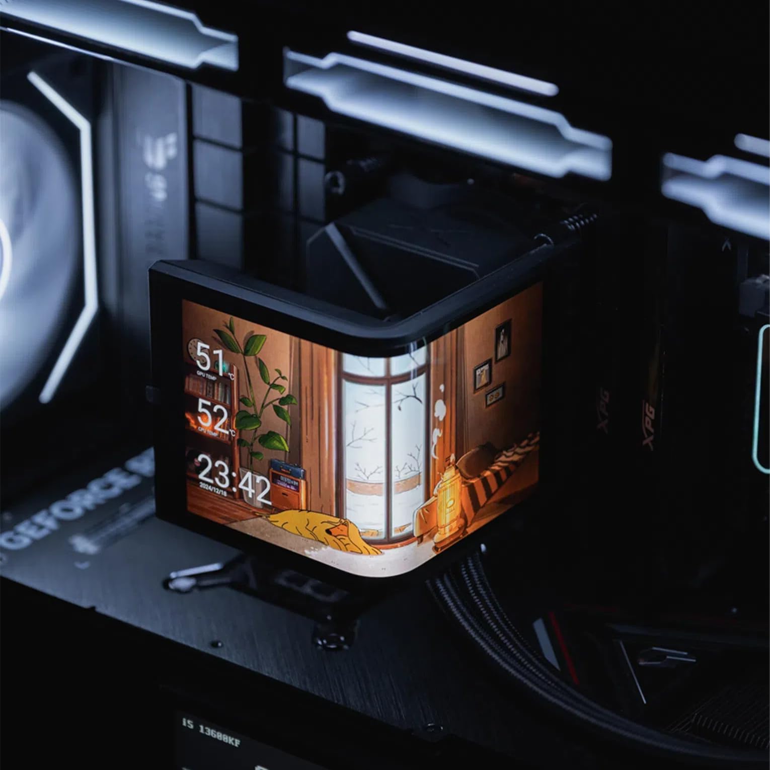 TRYX Panorama SE 360 ARGB 360mm AIO Rotatable 6.5'' AMOLED Curved Screen 3D Anamorphic Effect Customizable AIO Cooler 360mm Asetek Adela 280w TDP ARGB Fan Intel LGA 1851/1700/1200/115X AMD AM5/AM4