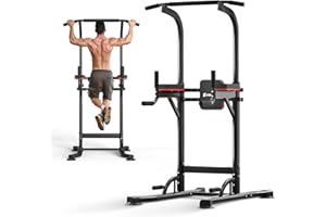 ZENOVA Pull Up Bar Dip Station Multi-Function Strength Training Equipment for Men Women Muscle Building 330/500 LBS Weight Capacity