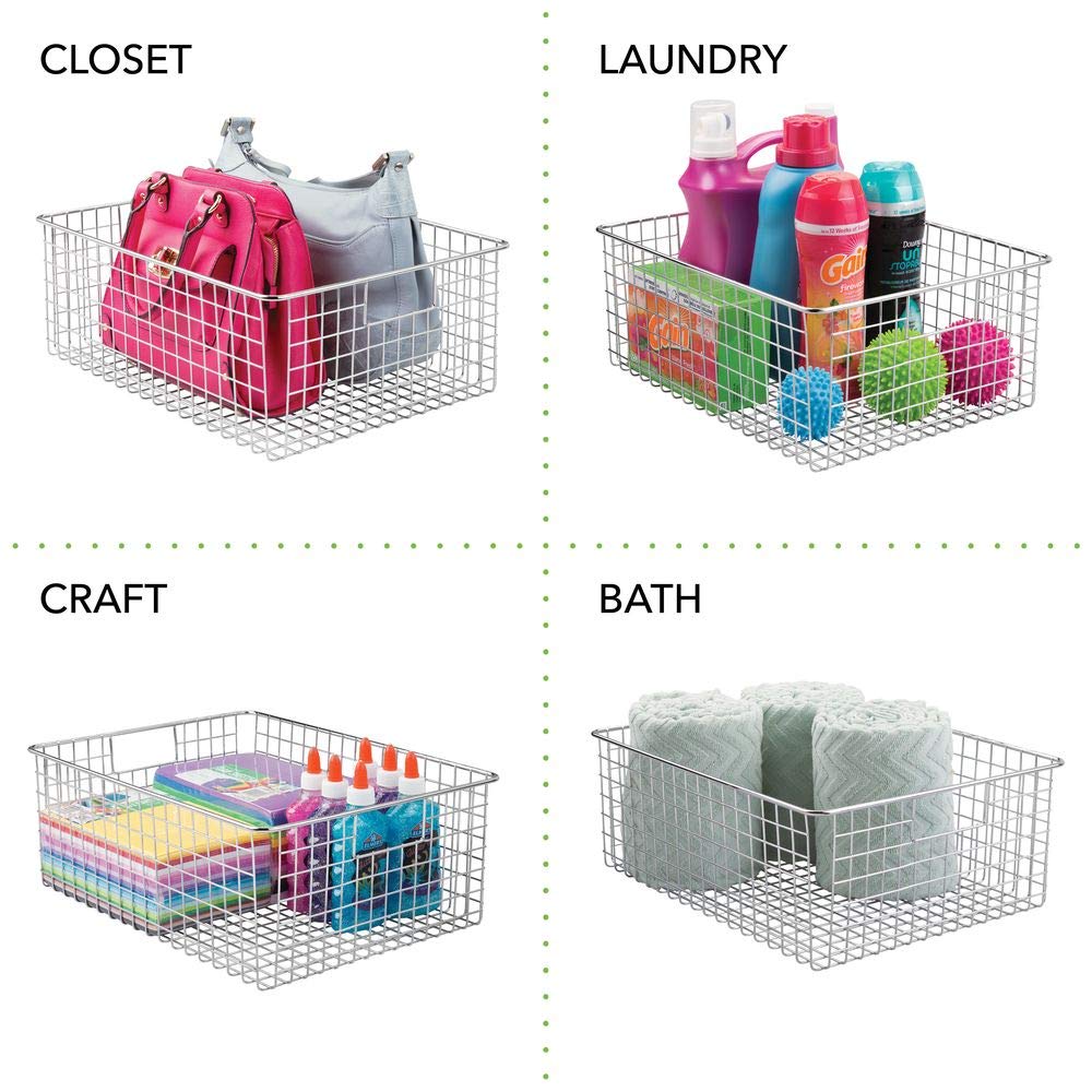 Organizador de cocina y despensa universal plateado Cesta organizadora