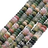SUNNYCLUE 1 Box About 185Pcs 4mm Agate Heishi Beads Abacus Stone Beads Strand Bulk Mix Color Gemstone Disc Energy Loose Spacer for Crafts Bracelets Necklaces DIY Jewelry Making Supplies Women Adults