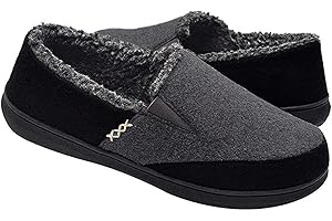 Zigzagger Men's Zermatt Wool-blend Loafer Slippers with Memory Foam Indoor