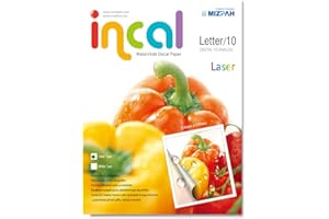 [Incal Paper] Waterslide Decal Paper LASER CLEAR Letter 10sheets (216x279mm), DIY Photo Printing Craft, Stronger adhesion/fast releasing, Pliable Decal Film … B07QR8J35C (Clear)