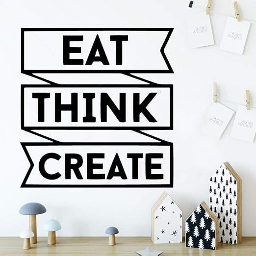 Lindo Eat Think Crear Vinilo Wallpaper Roll Muebles Decorativos ...