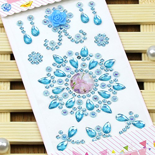 1480 Pieces Self-adhesive Craft Jewels, Morkia 8 Sheets Self-adhesive Rhinestone Stickers Stick-on Crystal Gem Sheets for DIY Crafts Decoration, Assorted Colors, Square, Round and Heart Shaped