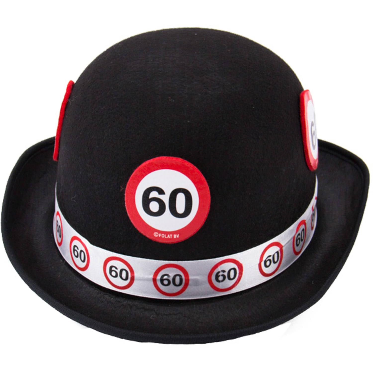 Folat Traffic Sign 60th Black Bowler Hat