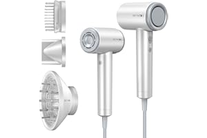 SKYMOON Hair Dryer with Diffuser and Comb, 1400W Powerful High Speed Ionic Blow Dryer, 110,000RPM Fast Drying, 4 Temps & 3 Speeds Hair Dryer for Home & Travel, Pearl White