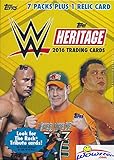 2016 Topps WWE Heritage Wrestling EXCLUSIVE Factory Sealed Retail Box with 7 Packs, RELIC Card & THE ROCK Tribute Card! Look for Cards, Autographs & Relics of Jon Cena, Sting, Triple H & Many More!