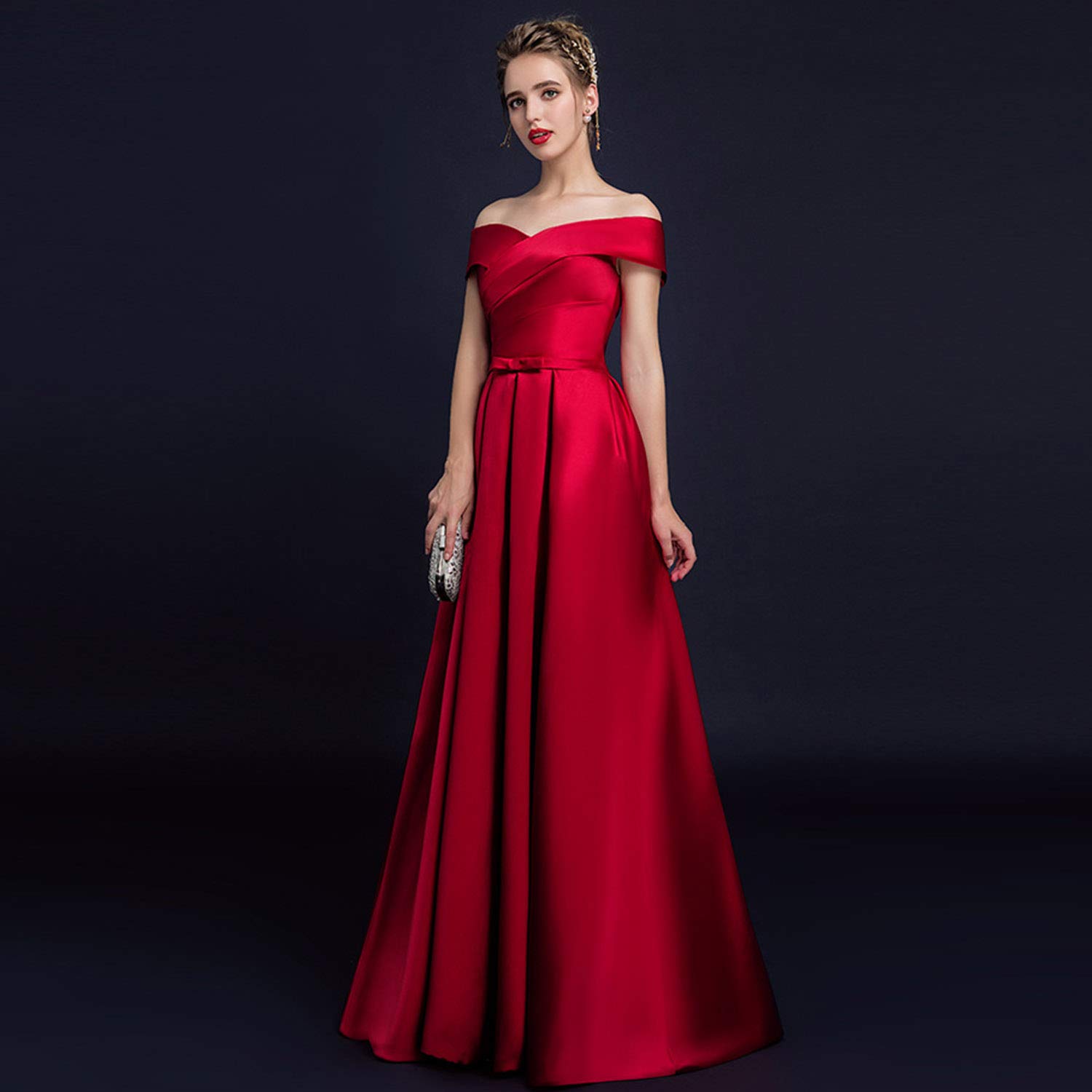 red simple wedding dress