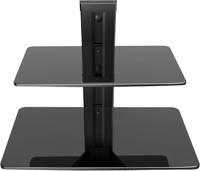 Audio Video Shelving Furniture Tv Stand For Xbox One Ps4 Cable Box Dvd Players Game Console Vkarh Floating Shelf For Tv Components 2 Tier Metal Wall Mounted Media Console Floating Tv Shelf Black Horeto Com