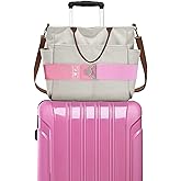 Bylion 2-in-1 Travel Belt for Luggage, Luggage Straps for Add a Bag Adjustable Suitcase Straps with Alloy Buckle Elastic Bungees Belt Hands-Free for Airport, Personalized Travel Accessories (Pink)
