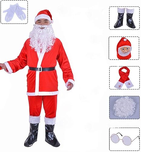 Immagini Natale Uomini.C N Abiti Di Natale Uomini E Donne Adulti Marito Vestire Cos Vestiti Vestiti Di Velluto Oro Ispessimento Abbigliamento Babbo Natale Rosso Taglia Unica Amazon It Sport E Tempo Libero