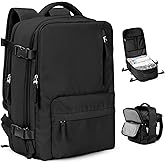 VGCUB Large Travel Backpack with Storage Compression Seal Bags for Clothing with Pump Vacuum System Carry on Personal Item Work Business Vacpack Laptop Backpack for Women Men Black