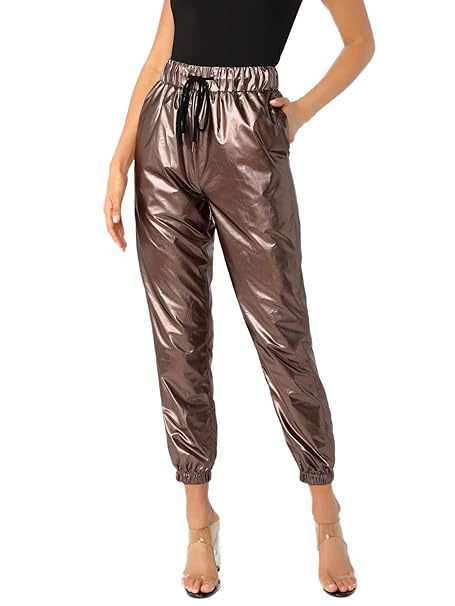metallic joggers womens