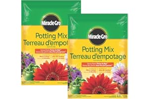 Miracle-GRO Potting Mix Soil 8.8L, 2-Pack | More Blooms & Color | Feeds 6 Months for Indoor & Outdoor Container Plants