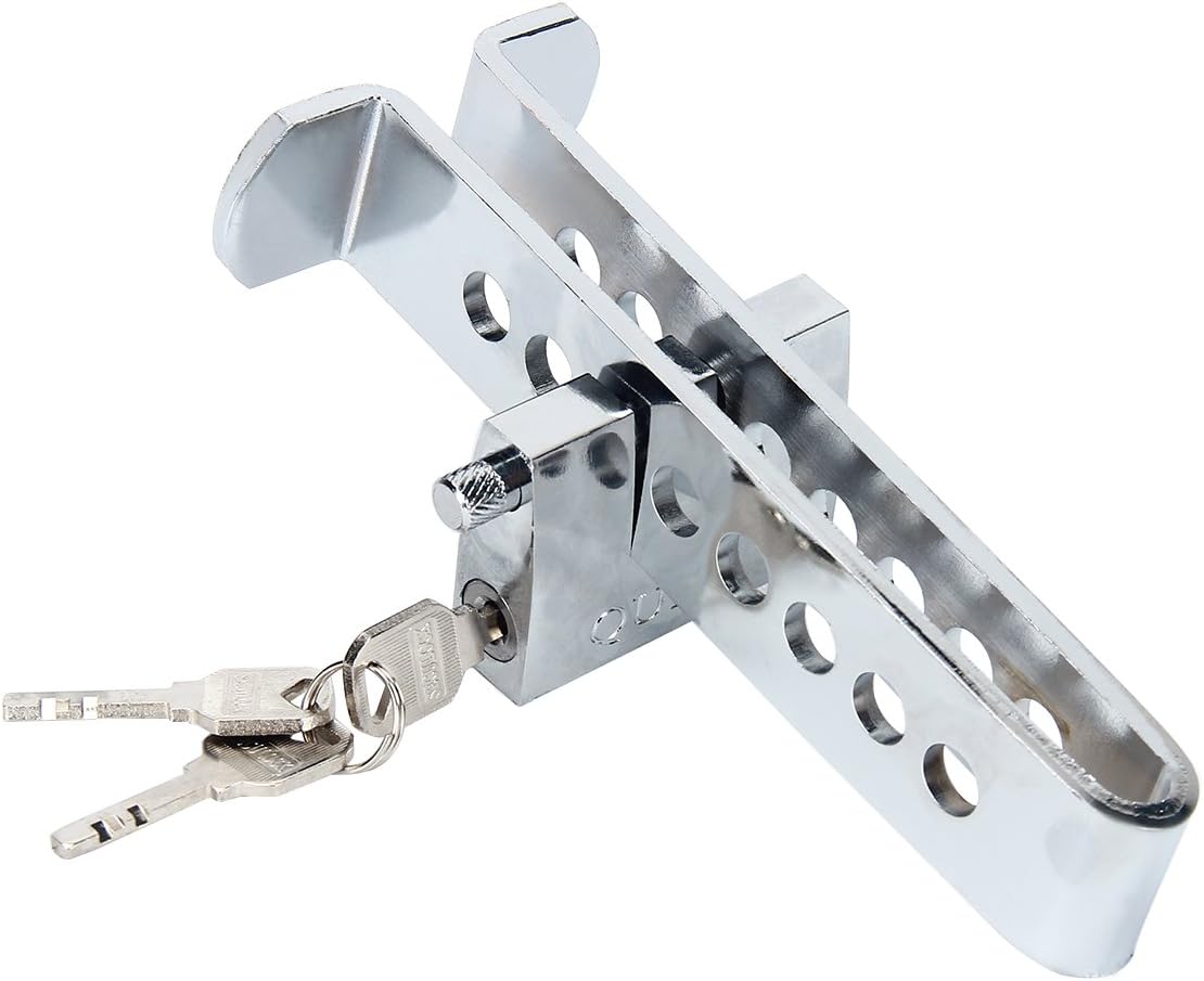 DonnageliaAnti-Theft Device 8 Holes Clutch Lock Stainless Steel Car Brake Pedal Lock