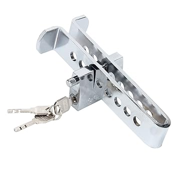 Donnagelia Edelstahl Diebstahlsicherung Pedalfessel Autobremsenschloss Kupplungsschloss 8 Löcher Sicherheit für Auto KFZ Zube