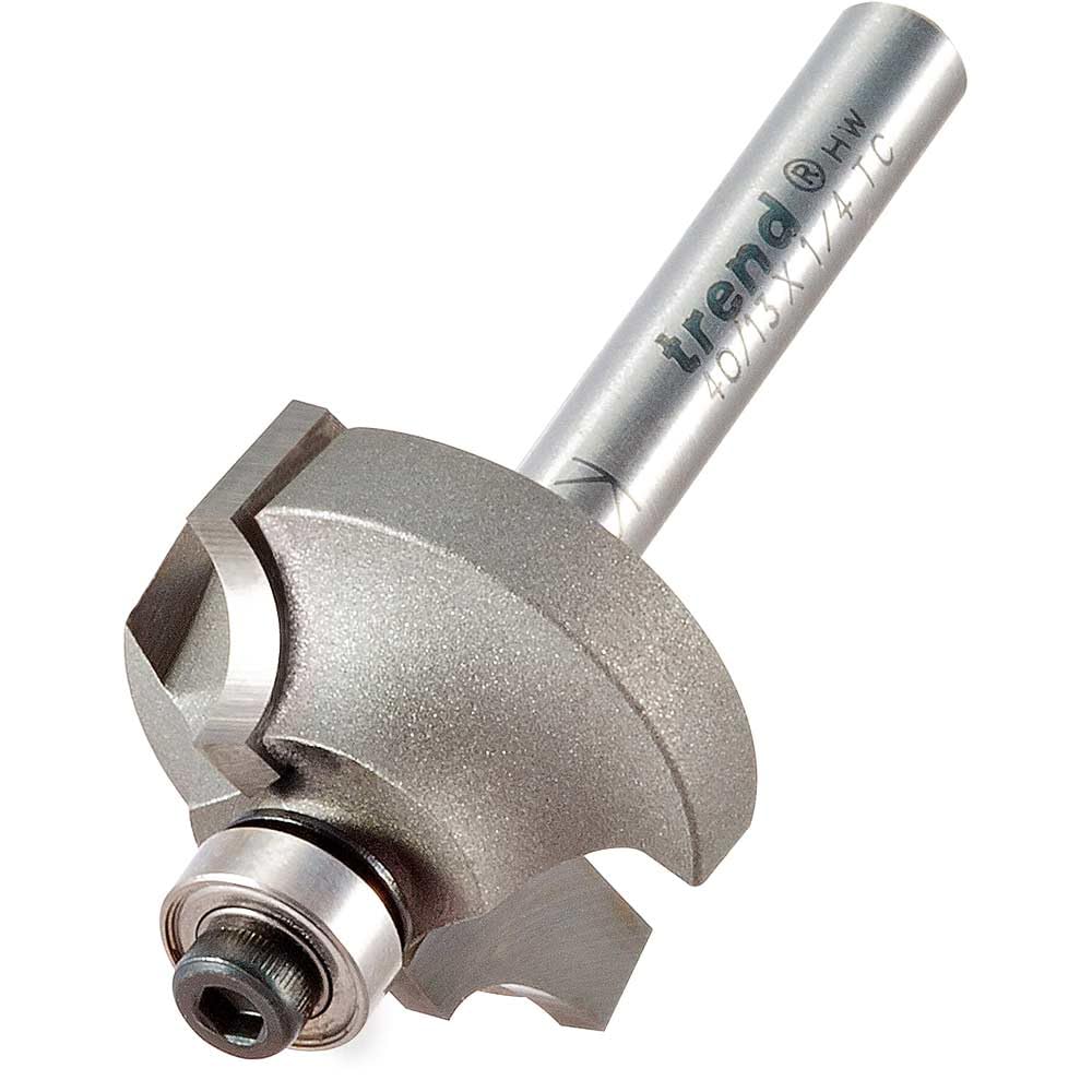Trend Professional Bearing Guided Ovolo Router Cutter, 6.3mm Radius, 3.2mm Step, 1/4 Inch Shank, Two Alternative Bearings, Tungsten Carbide Tipped, 40/13X1/4TC