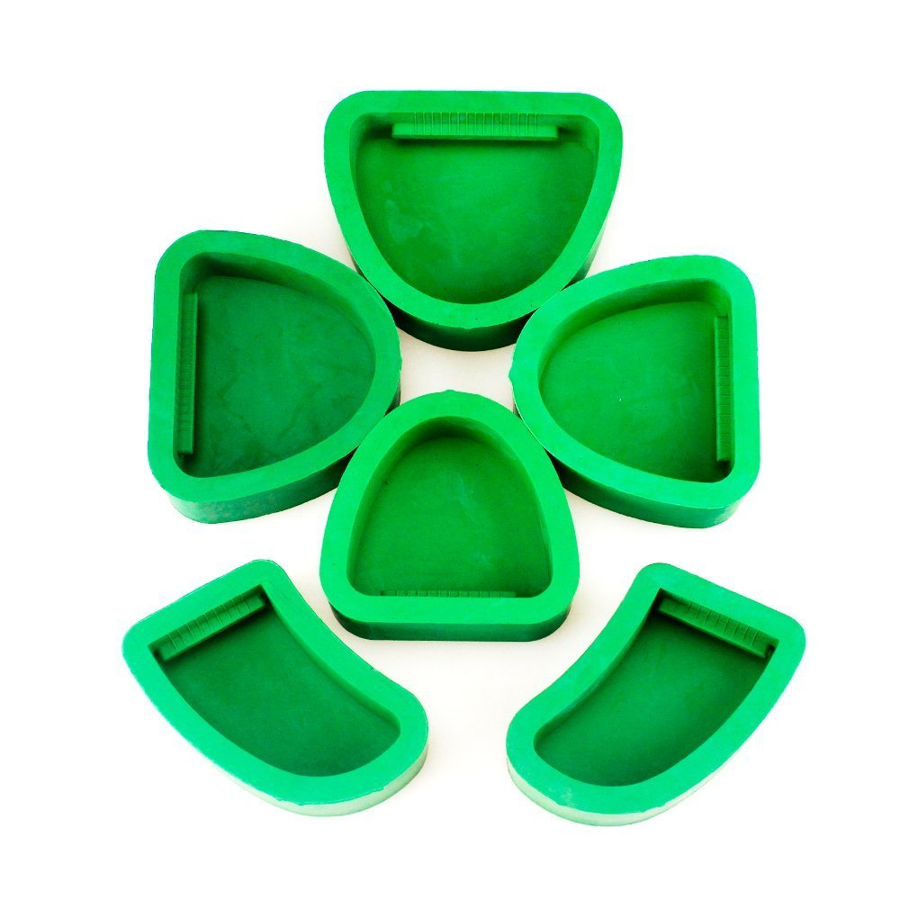 BoNew-Oral 6pcs Silicone Plaster Model Former Base Molds Impression Material Mould