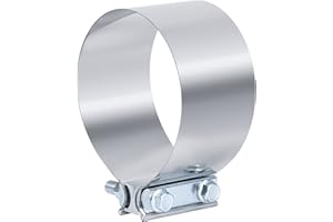 Vitonsbay 6.0 Inch Exhaust Clamp,6 Inch Butt Joint Exhaust Muffler Pipe Band Clamp Sleeve Coupler 304 Stainless Steel(1Pcs)