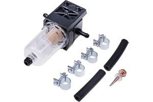 ZTUOAUMA Fuel Water Separator Assy Bronze Fuel Filter Element Kit 6mm Outlet and Inlet with Hoses and Clamps Compatible with Webasto Eberspacher Diesel Parking Heaters