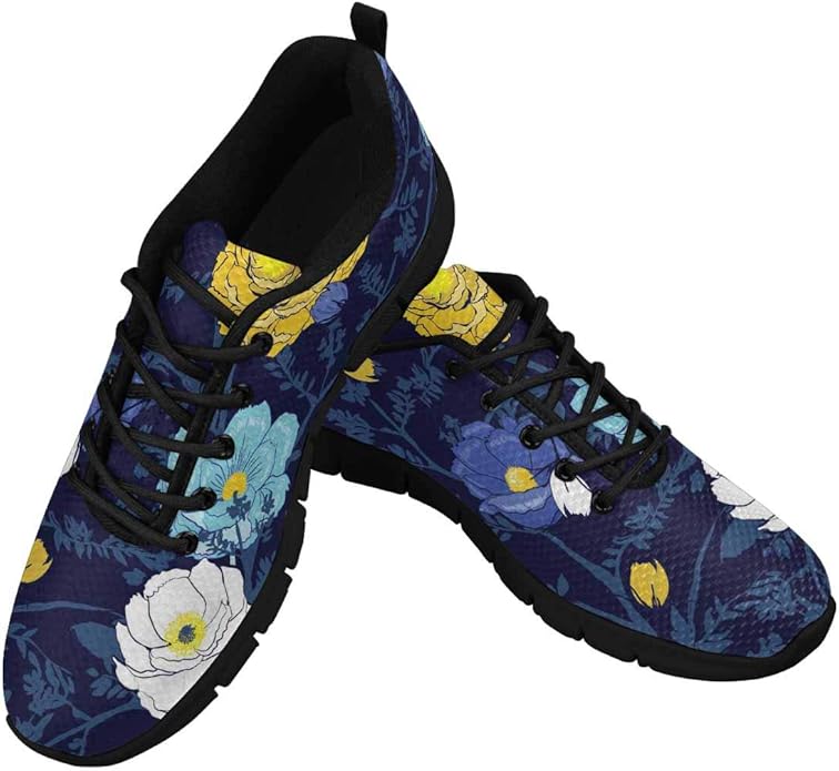 Amazon.com | INTERESTPRINT Blooming Floral Flower Women's Running Shoes Mesh Breathable Sports 