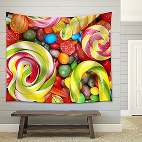 Different Fruit Candies Background - Fabric Wall Tapestry Home Decor - 51x60 inches