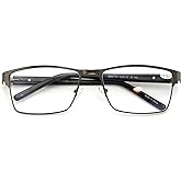V.W.E. Men Premium Rectangle Metal with Plastic Temple Extra Large Reader - 152mm Wide Frame Reading Glasses