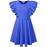 QPANCY Girls Ruffle-Trim Dresses Sleeveless Summer Midi Dress for Kids 3-13 Years