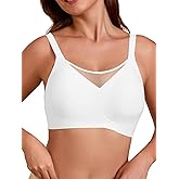 COCOMARTS Jelly Bras for Women No Underwire Push Up V Mesh Seamless Comfort Tshirt Bra Supportive Lift Bralette Everyday Bra