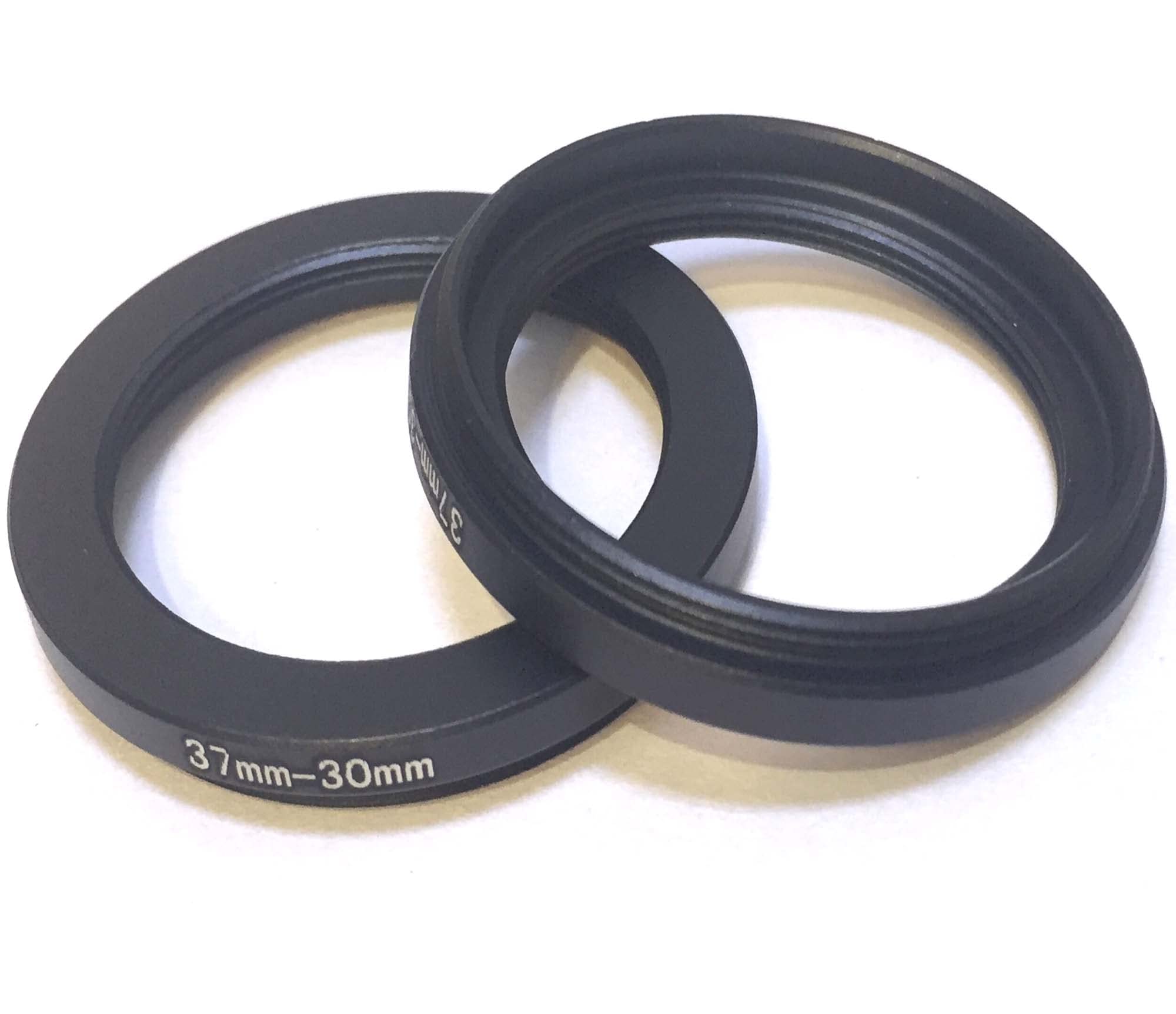 2x Metal 37-30mm Step-Down Rings Screws Adapter DSLR Digital Video Camera Lens Connect Size 37mm To 30mm Filter Circle Diameters Holder Film Connector Focus-ing Photo-graphy Parts Accessories