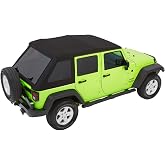 Bestop Trektop Glide 5492317 for Jeep Wrangler JK 4-Door 2007-2018 | Fits Jeep Wrangler JK Unlimited, 4-Door, 2007-2018, Black Twill, 5-Year Warranty