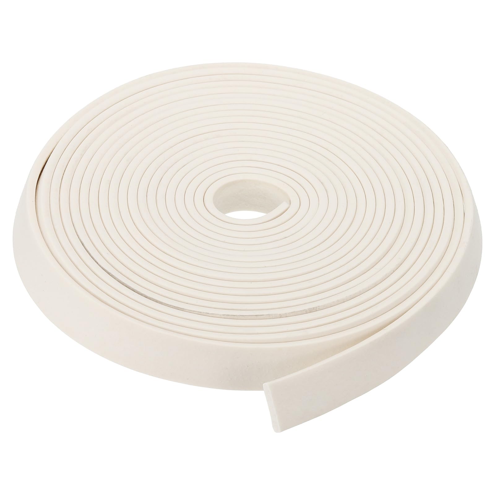 PATIKIL 5000x15x3mm Silicone Foam Seal Strip, High Density Square Solid Sponge Rubber Weather Stripping Cord for Sealing Gap Blocker Insulation, White