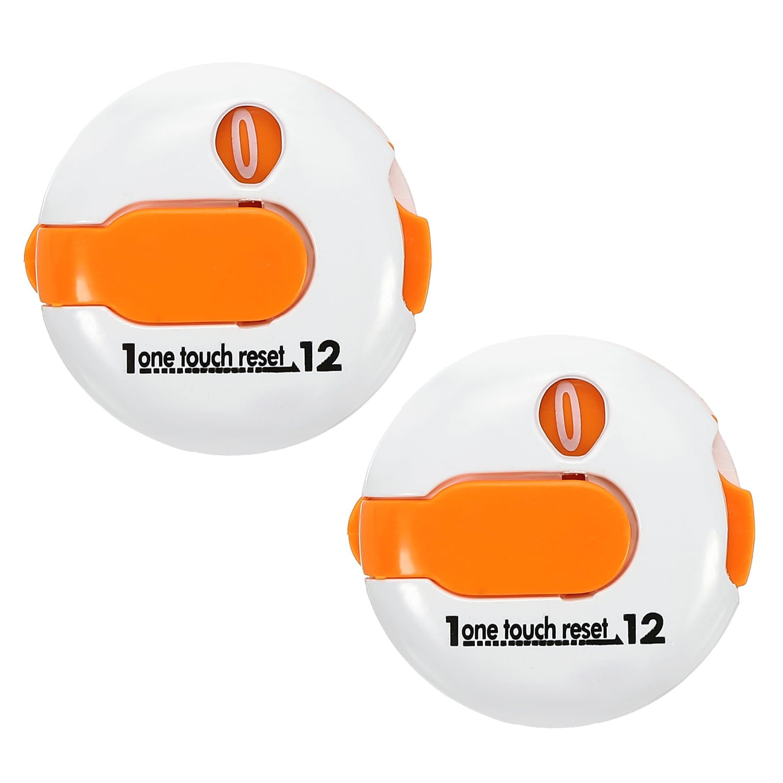 PATIKIL Golf Score Counter, 2 Pack Mini Golf Shot Stroke Attachment Counter Clicker Clip for Golfers Glove Bag, White Orange