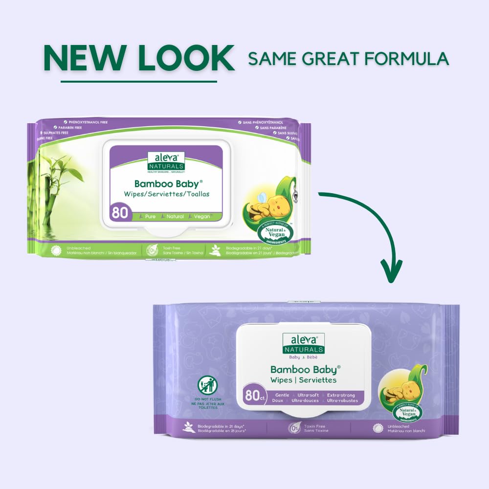 Aleva Naturals Bamboo Baby Wipes - 480 ct