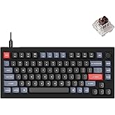 Keychron V1 75% Wired Mechanical Keyboard, QMK/VIA Programmable, Hot-swappable K Pro Brown Switches, Compatible with Mac Windows Linux - Carbon Black