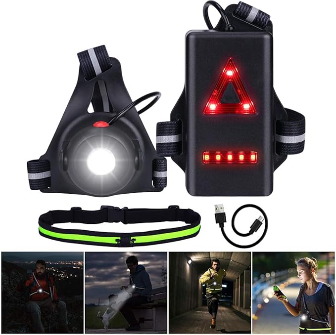 Running Lights for Runners, Running Chest LED Light 90° Adjustable Beam