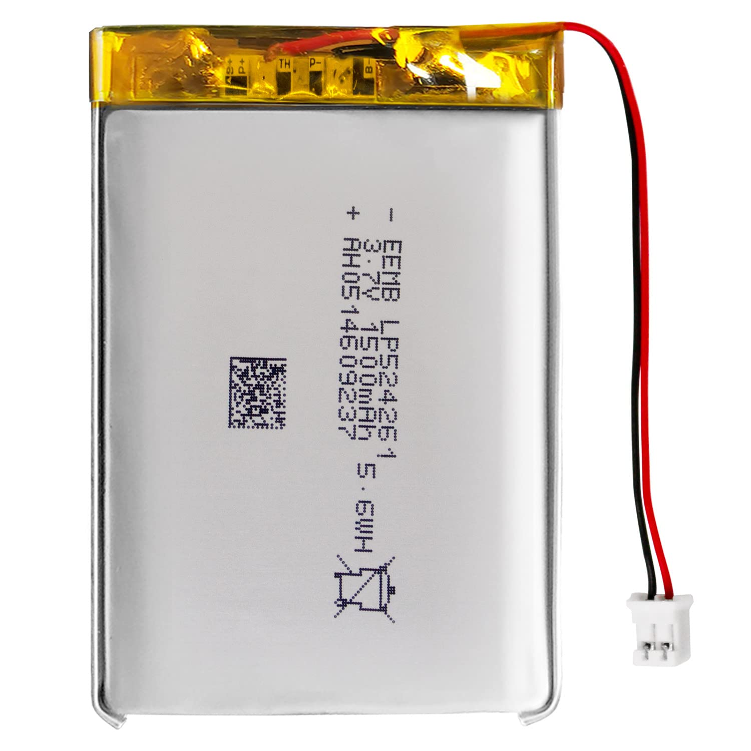 Photo 1 of EEMB Lithium Polymer Battery 3.7V 1500mAh 524261 Lipo Rechargeable Battery Pack with Wire JST Connector for Speaker and Wireless Device- Confirm Device & Connector Polarity Before Purchase