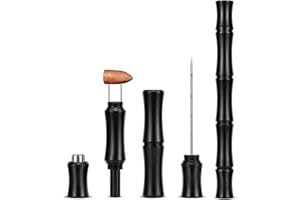 Demcigar Cigar Punch 3-in-1 Draw Stainless Steel Sharp Enhancer Tool Multitool Dual Size Cigar Cutter(Black)