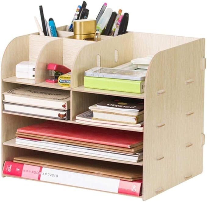 Office Supplies Wooden, Desk File Organiser, Desktop Organiser Desktop