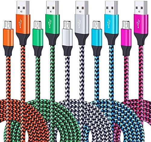 Micro USB Cable PS4 Charger, High Speed USB Charging Cable,CIQILY 5Pack 6ft Extra Long Android Phone Charger Cord for Samsung Galaxy S7/S6 Edge, Moto,PS4, XBOX, Windows/MP3/Camera/Honor 6X/LG/Echo Dot