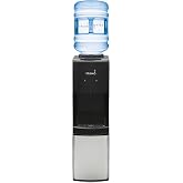 Primo Top-Loading Water Dispenser - 3 Temp (Hot-Cool-Cold) Water Cooler Water Dispenser for 5 Gallon Bottle w/Child Safety Lock, Black and Stainless Steel