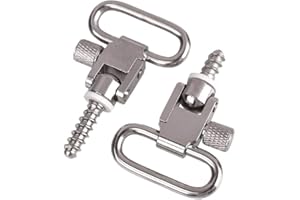 QD Quick Detach Sling Swivels Stud for Rifle Sports Stainless Still W/Screws (Silver)