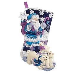 Bucilla Felt Applique Christmas Stocking Kit: Arctic santa