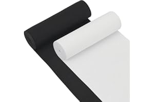 BENECREAT 6-Inch Wide Black and White Elasti Band, 4-Yard Flat Stretch Elastic Band Heavy Stretch Knit for DIY Sewing Project Waist Band Making