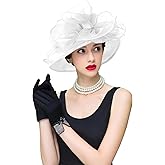 ORIDOOR Women's Organza Cloche Bowler Hat Derby Fascinator for Tea Party Bridal Wedding Hat