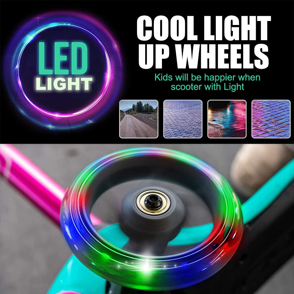 Light Up 100mm Scooter Parts - Bright Kick Scooter Replacement Pair - Smooth Bearing Installed